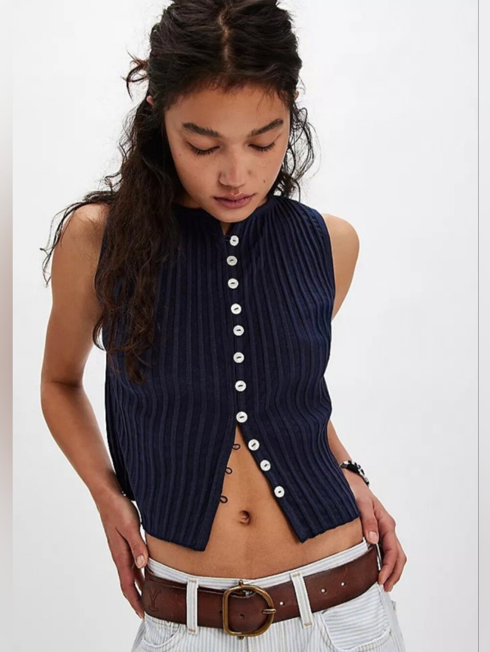 NWOT Free People Tilly Vest-- Navy